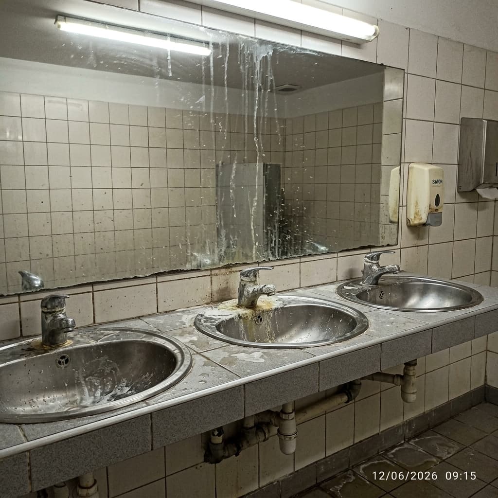 Sanitaires scolaires — calcaire et résidus, zone à protocole renforcé
